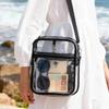 Portable Transparent PVC Shoulder Bag Unisex Clear Crossbody Handbag with Front Pocket Waterproof Lightweight Casual Daily Use