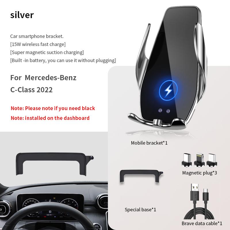 Supporto per telefono per auto per Mercedes-Benz Classe C/GLC/V 2015-2023 staffa di navigazione su schermo magnetico ricarica wireless nuova energia