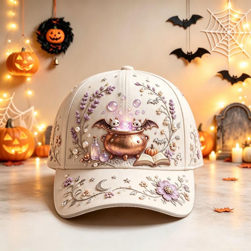 D print Halloween baseball cap women's spring and summer sunshade sun protection cap American style versatile fashion hat sun protection