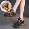 Fashion GKTINOO Genuine Leather Women Boots Lady Platform Flats Plush Warm Causal Autumn Winter Fashion Thick Bottom Sneakers Shoes