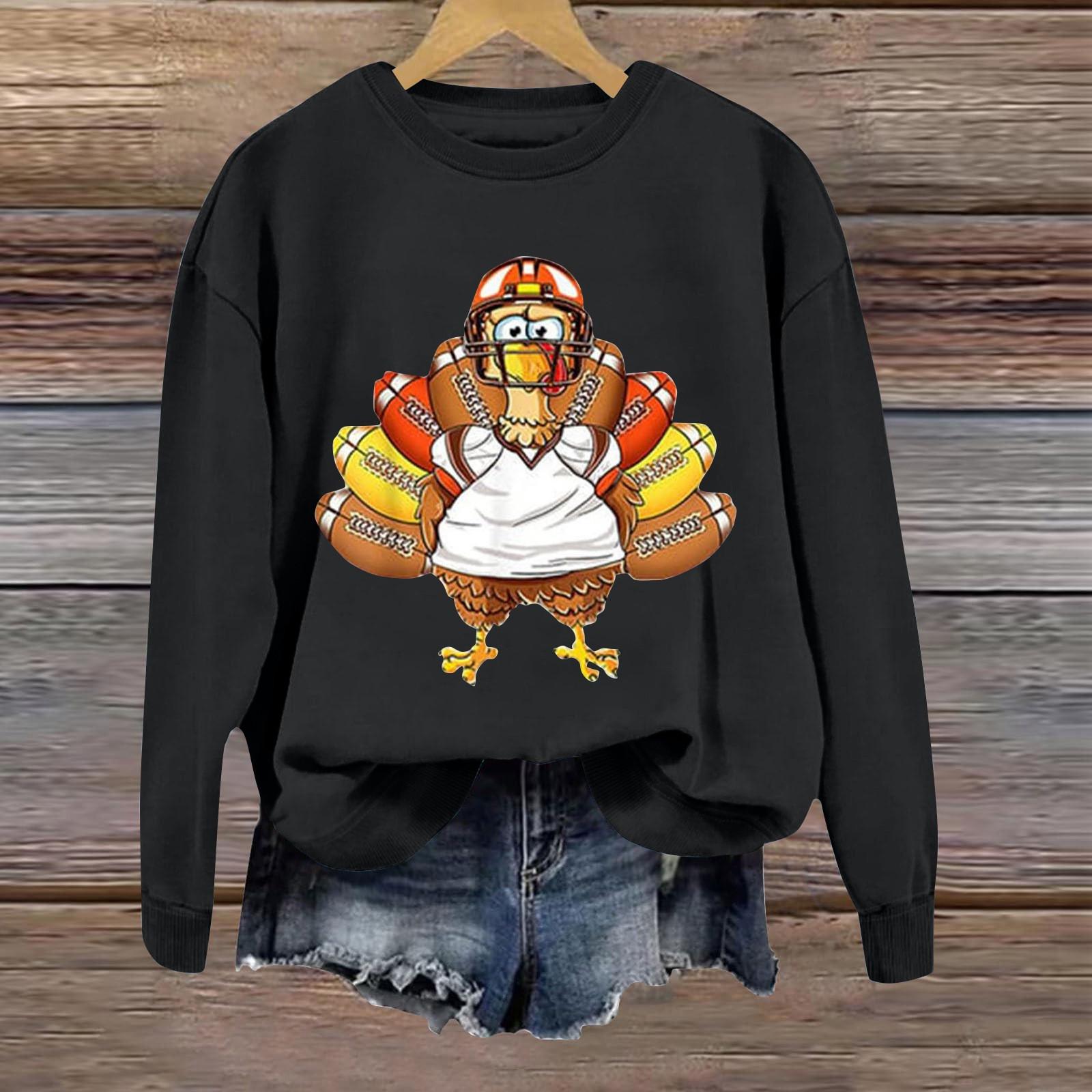 Женская повседневная мода День благодарения с принтом длинный рукав O-образный вырез — фото 5