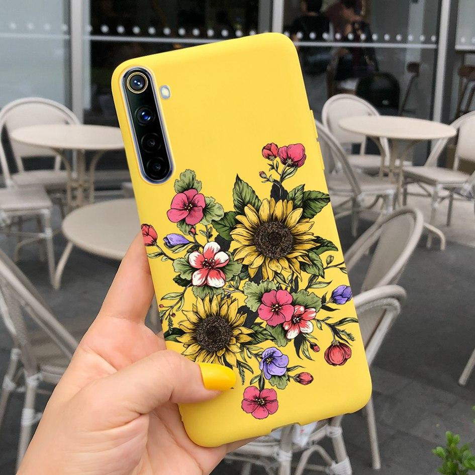 For Realme 6 6 Pro Case Cute Milk Cow Flower Patterns Soft Back Cover For OPPO Realme 6 6S 6Pro RMX2061 Coque Funda Realme6 Capa