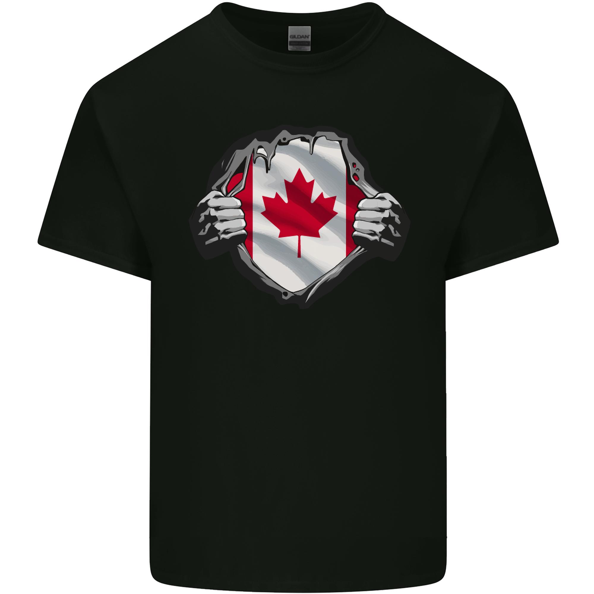 Canadian Flag Ripped Torn Gym Canada Day Unisexs Light Cotton TShirt S