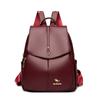 Luxury Women Leather Backpack for Designer Backpacks Vintage  Solid Color School Bags Ladies Shoulder Bag Fashion Travel Bags