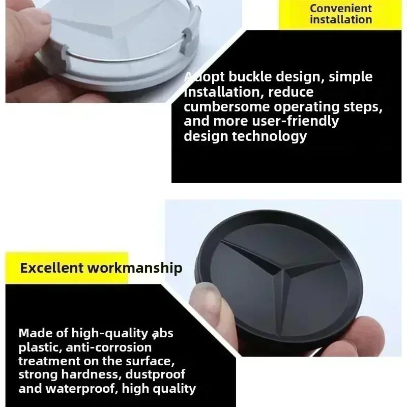 For Mercedes Benz W166 W212 W213 W246 W176 C260 C200 C300 C180 C63 W167 4Pieces Hub Accessories74mm ABS Car Wheel Center Covers