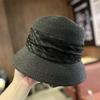 Hat women's summer straw fashion versatile bucket hat elegant flat top straw hat sunshade sunscreen basin hat