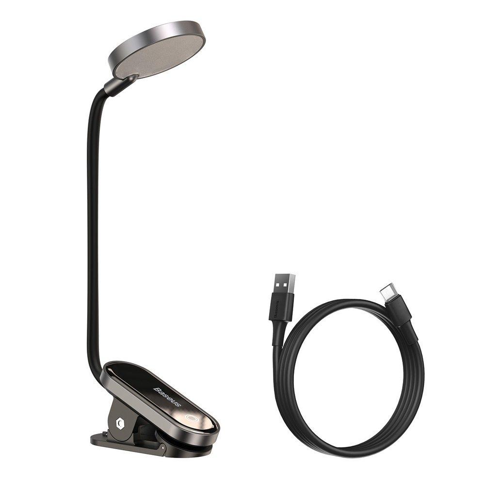 Mini lampada LED per la lettura dello schermo con clip, grigia