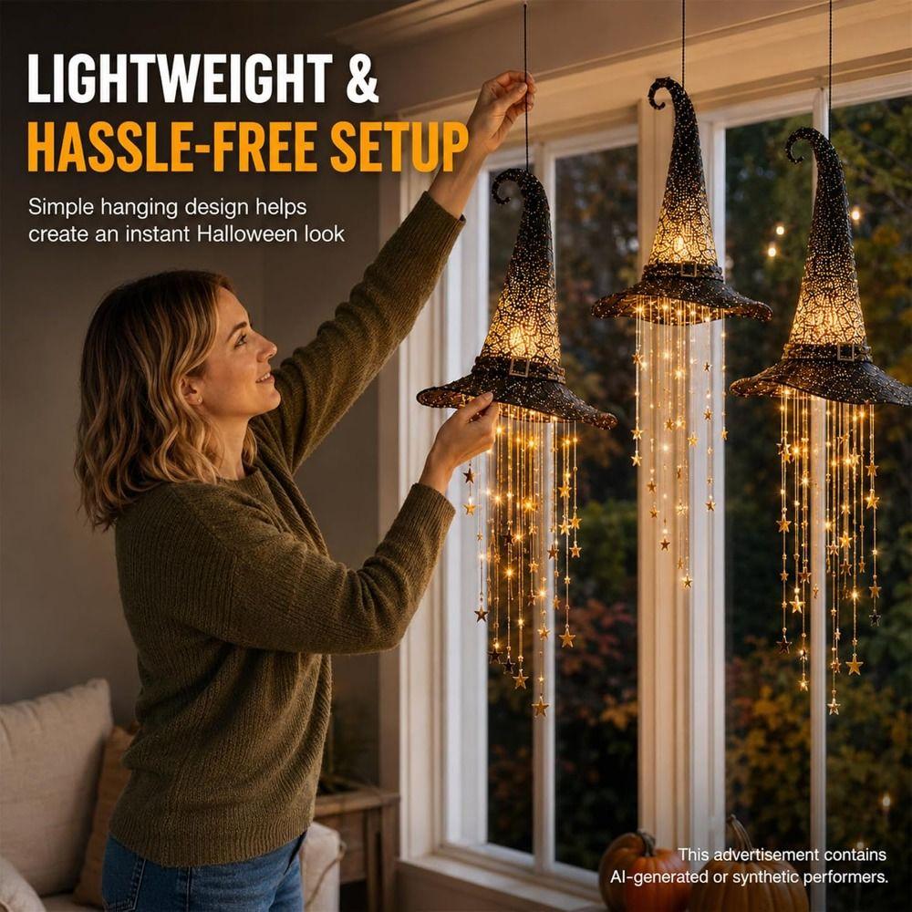 Hanging Design LED Halloween Ornament Decor Warm Led Glow Spooky Halloween Decoration Porch