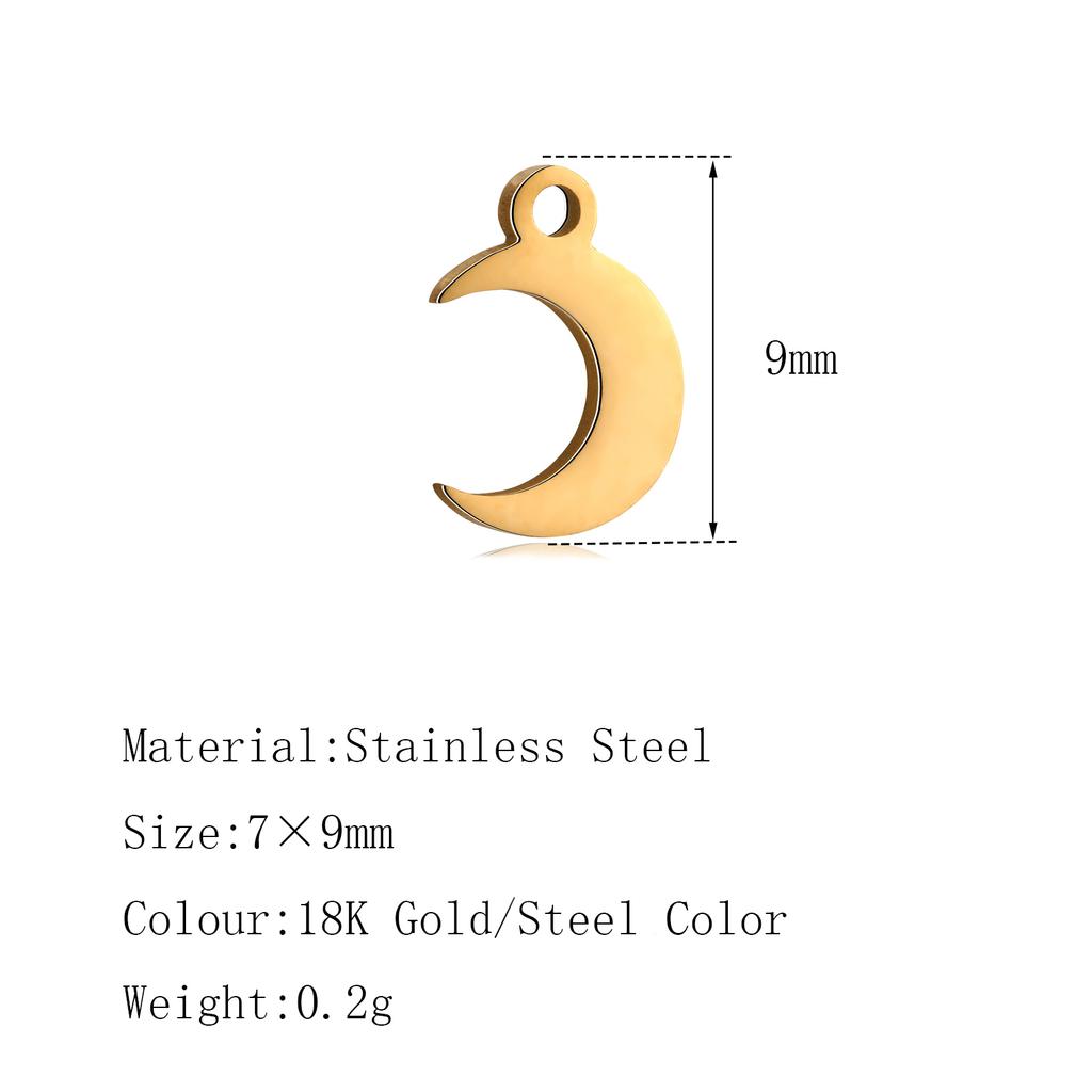 5PCS Mini Star Moon Charms For Making Necklace Bracelet Pendants Findings stainless steel Flower Love Charm DIY Handmade Jewelry