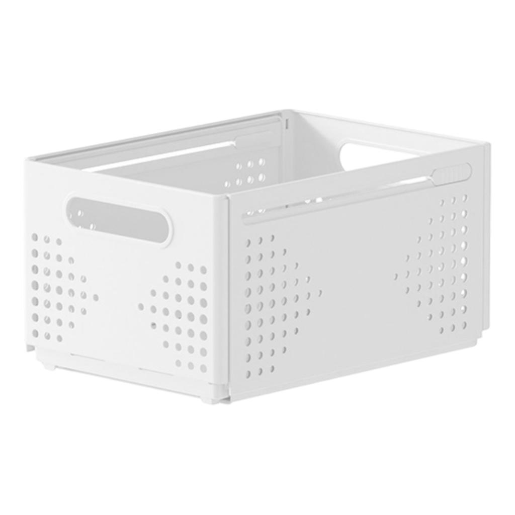 Collapsible Plastic Storage Basket for Snacks Household Organizer Multipurpose Storage Bin for Kitchen Cabinet Dorm Desktop Storage Box
