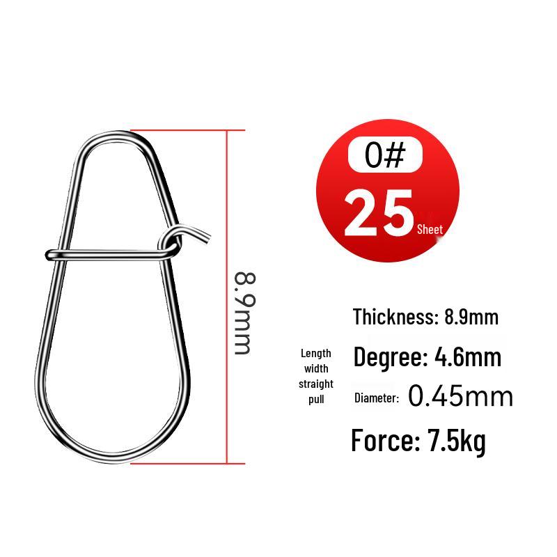 Кольцевой соединитель в форме восьмерки, вертлюг с застежкой, предохранительные булавки - упаковка 25 шт.