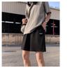 Women's Elastic Waist Straight Leg Sports Shorts Loose Fit Letter Embroidery Summer Five Point Casual Pants