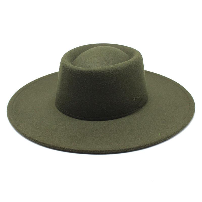 Woolen Fedora Hat Unisex With Large Brim And Satin Texture For Spring And Fall Wear