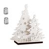 Christmas Tree Tabletop Wooden Decor with Colorful Lights , Holiday Desk Ornament for Festive Display