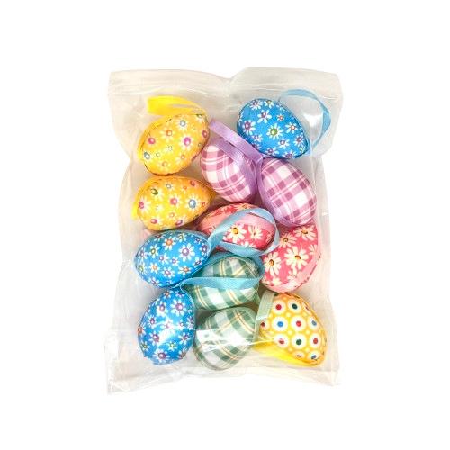Indoor Party Decoration Props Easter Atmosphere Flower Dot Grid Pattern Foam Egg Hanging Festival Scene Decoration Props