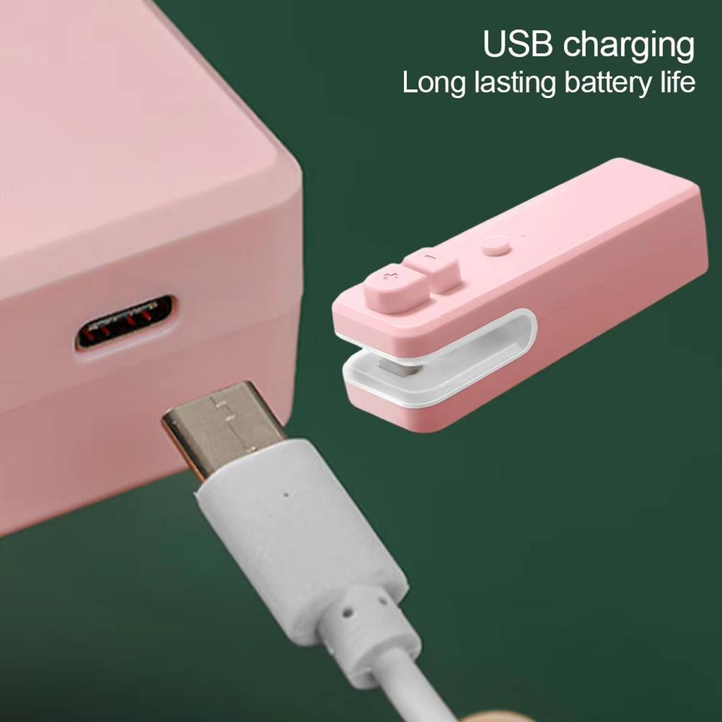 USB Rechargeable Bag Sealer 2 In 1 Portable Food Sealing Machine