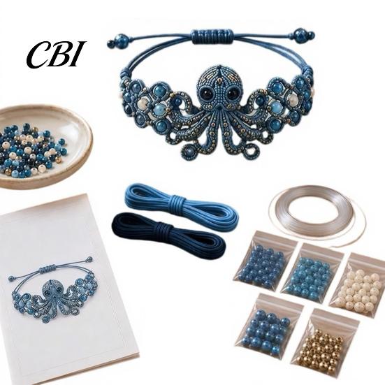 Jewelry Making Kit DIY Beaded Bracelet Kit, with Colorful Beading Set Beads And Animal Charms, Handmade Craft for Adults Tools