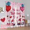 2pcs,2D plane printing Curtains Digital Printed Gnome Valentine Versatile Durable Polyester (without rod) Decorations For Home