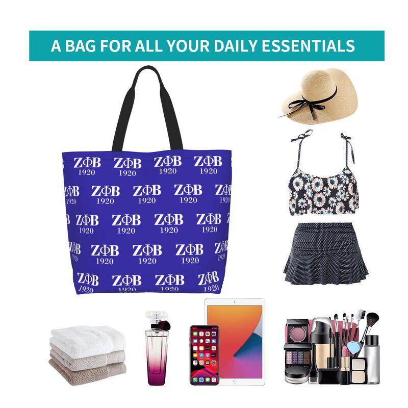 Custom Zeta Phi Beta 1920 Print Shoulder Bag Women Large Foldable Waterproof Travel Handbag Reusable Grocery Bags Shopping Bag