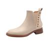 Fashion 2025 Autumn/Winter Women Boots Genuine Leather Women Shoes Round Toe Chunky Heel Shoes Ankle Boots Modern Chelsea Boots