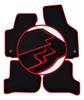 Alfombrillas de terciopelo con borde rojo para: Seat León II hatchback (2005-2012)