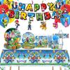 Super Mario Blue Birthday Party Decoration Set: Banner, Cake Toppers & Balloons