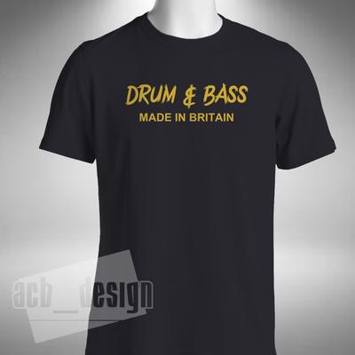 Camiseta Drum and Bass Made in Britain Old Skool Retro Dance Jungle Pequeno a 5XL