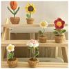 Diy Handmade Knitted Flower Potted Plant Floral Art Decoration