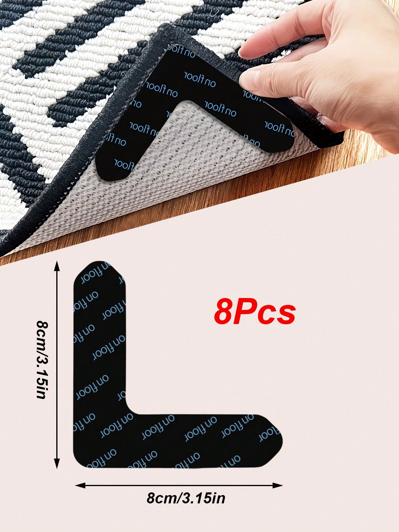 

Reusable Non-Slip Car Floor Mat Fixing Tape, Suitable for Auto Carpets, Home Rugs, Sofa Cushions and Bed Sheets Other&Four Seasons&8 чёрный