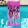 1Pc Anime Idol Fanart Magical Girl Warriors Beach Towel, Polyester Unisex, Quick Dry Soft Swim Surf Camp Travel Beach Essential