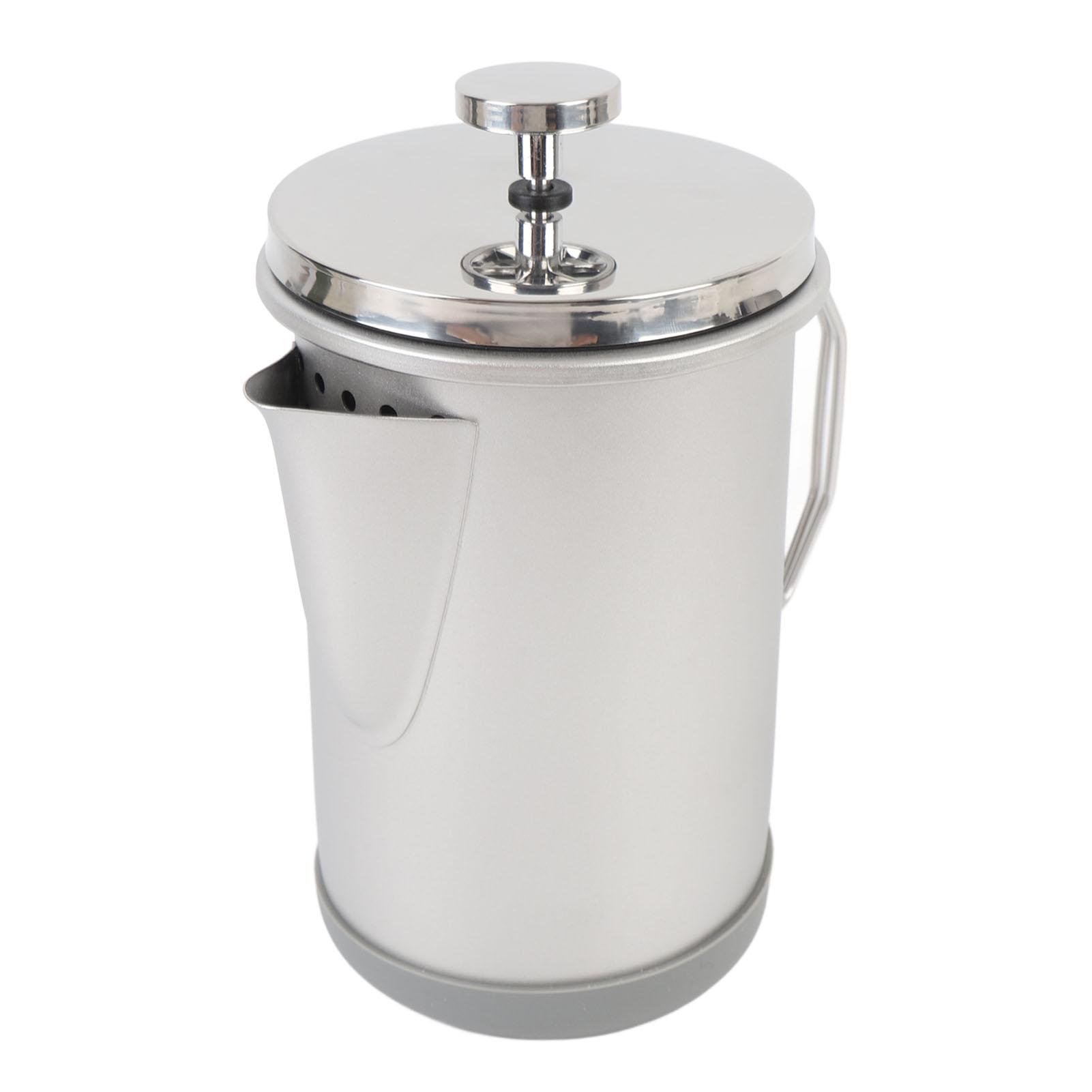 French Press Coffee Maker Portable 304 Stainless Steel Hand Brewed Coffee Press Teapot for Camping 1000ml