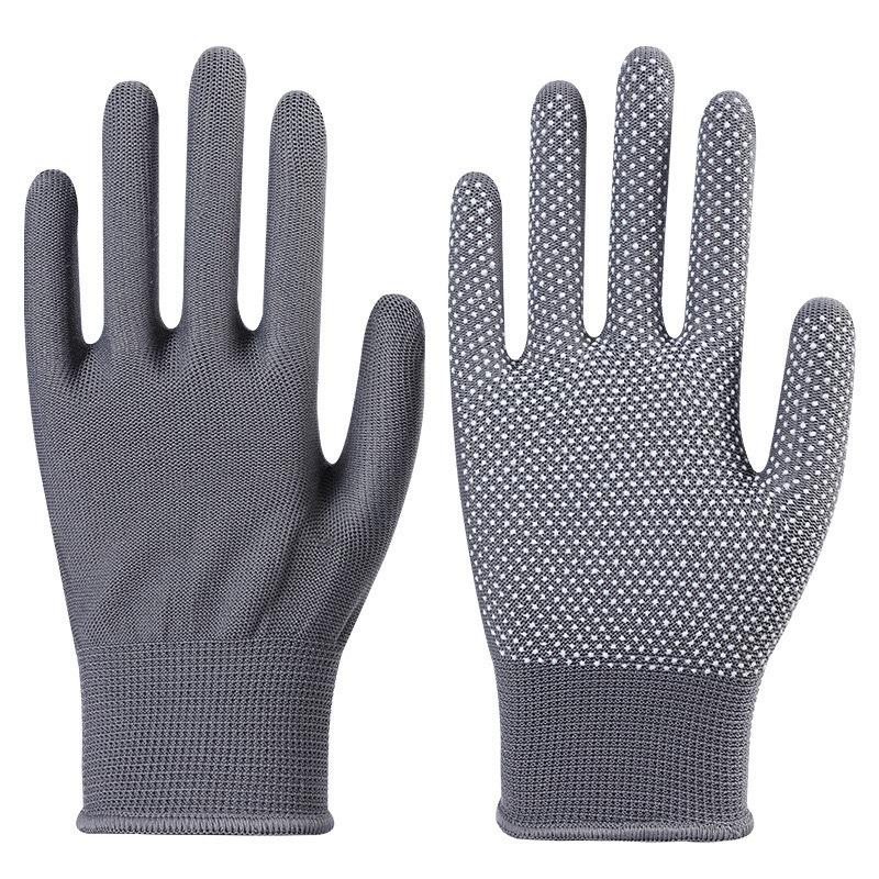 Work Gloves Nylon Dotted Lightweight Breathable Durable Anti Slip Wear Resistant Outdoor Cycling Fishing Camping Safety Gloves