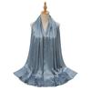 New Satin Silky Simulation Silk Long Scarf Shawl Pleated Solid Color Women's Long Scarf Headscarf