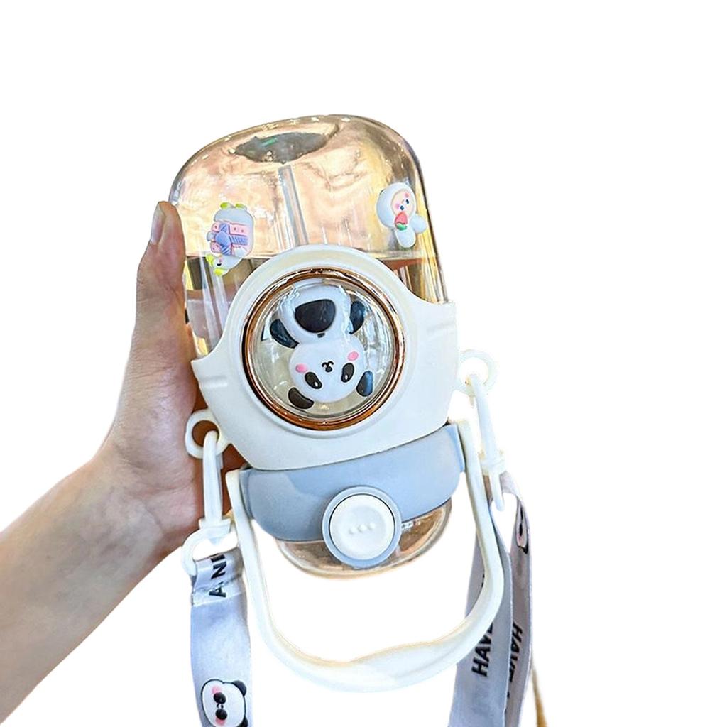 Water Bottle Kawaii with Adjustable Shoulder Strap for Summer Cold Water Chill Portable Leakproof -free Cartoon Children
