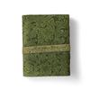Handmade Green Floral Leather Journal: Vintage Deckle Edge Paper, Antique Key