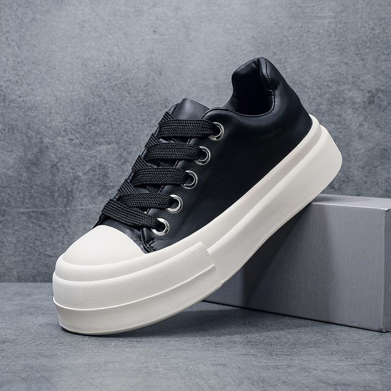 

Звезда GAGJ с такими же туфлями на толстой подошве, увеличивающими рост, мужские маленькие белые туфли весна 2025 новые повседневные туфли в стиле кекс 43 чёрный