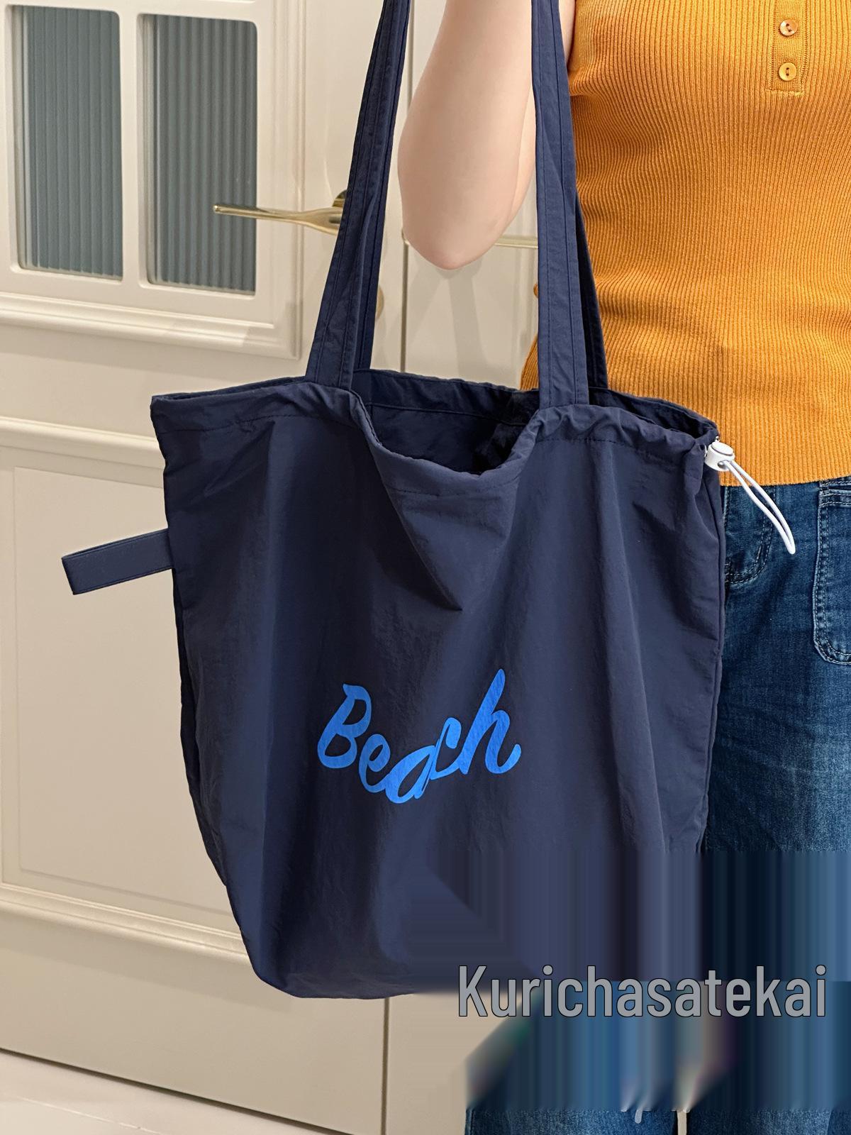 2025 Japanese Style Large Canvas Tote Bag - Single Shoulder, Travel, Student Commute темно-синий