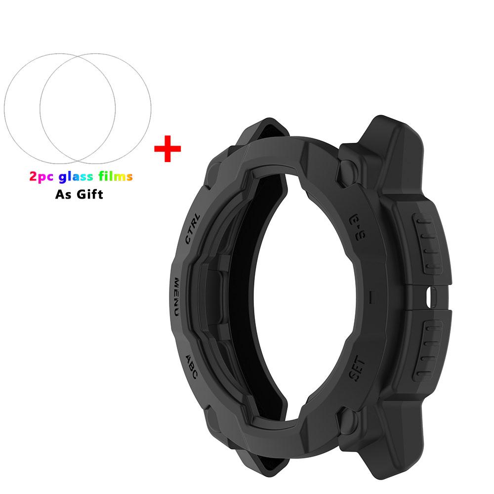 Silicone Protective Case Cover for Garmin instinic 3 45mm 50mm Sports SmartWatch Shell with glass film