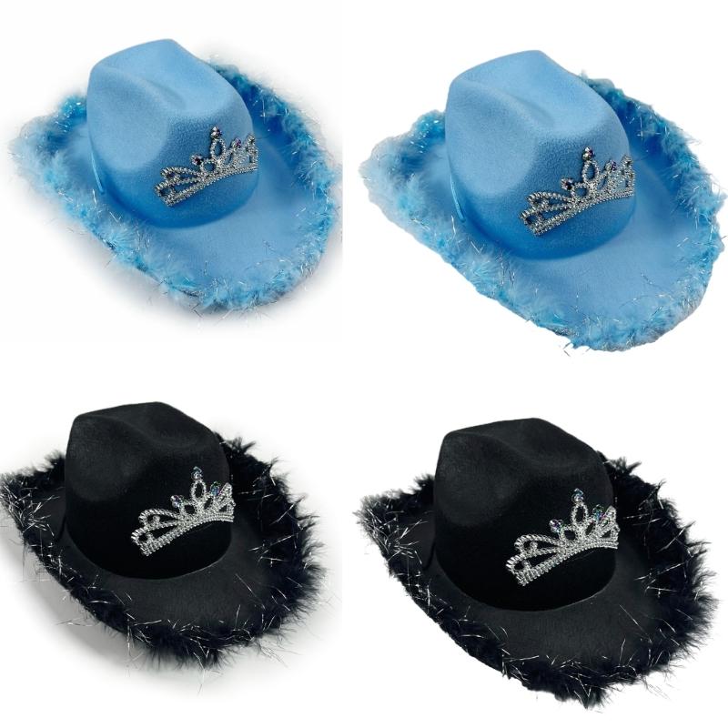 Bachelorette Party Cowgirl Cap for Bride Lady Fedoras Hat Bridal Shower Cowboy Hat Girls Carnivals Party Photoshoots Cap