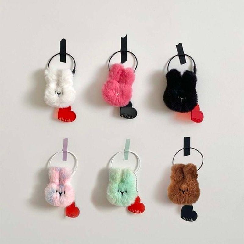 

ab fab mini bunny keychain: mini bunny (6 colors) pink