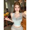 Lace Splicing Slim Sling Vest Summer Wear Short Spice Girl Shoulder Neck Top