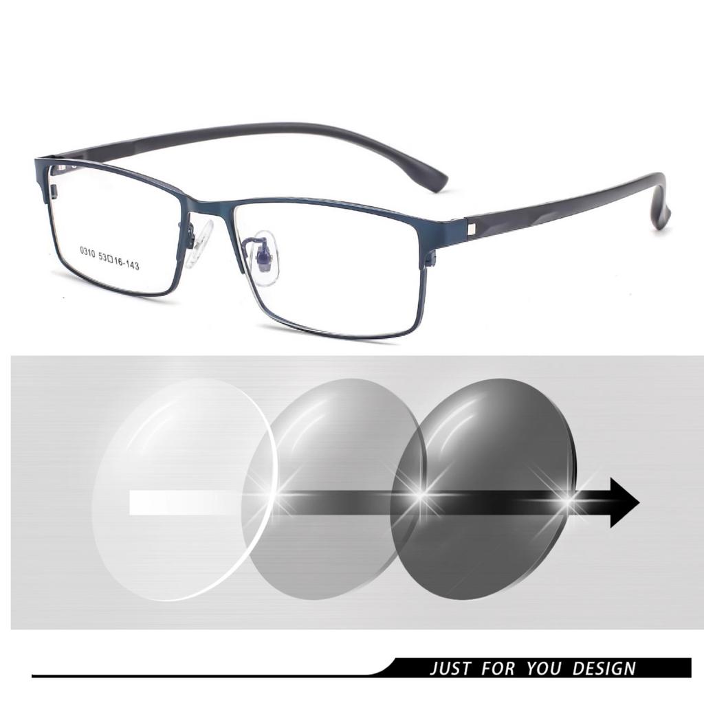 New Myopia Photochromic Sunglasses Fashion Chameleon Gray Lens Metal Legs With Degrees +1 to +3