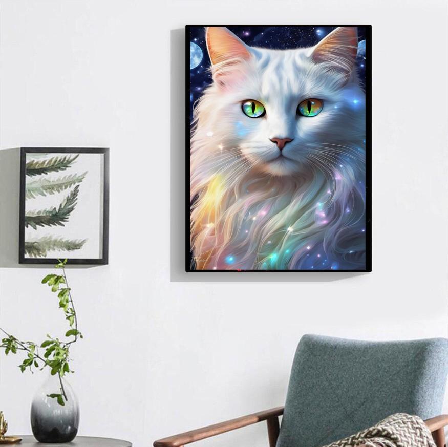 DIY 5D starry sky cat diamond embroidery painting rhinestone cross stitch home decoration