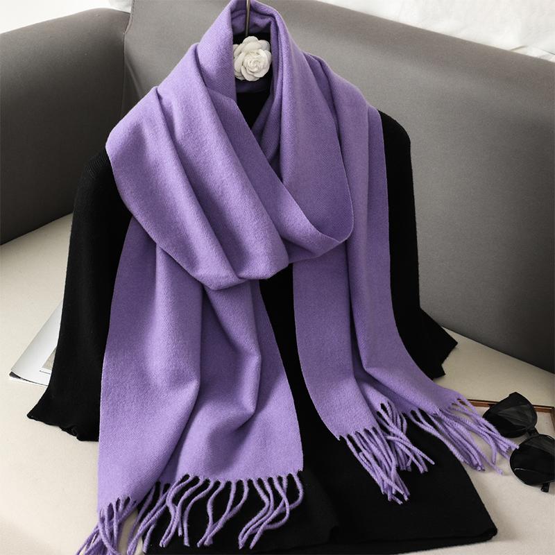 Nytt 62 farger Vinterskjerf for kvinner Langt Varmt Kasjmirskjerf Hijab Ensfarget Dame Sjal Wrap Kvinnelig Pashmina Bandana Hodeskjerf
