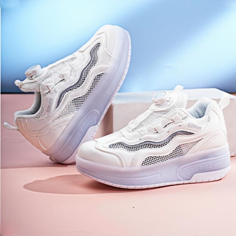 

Charging LED Light up Roller Skates Walk Shoes with Wheels Rotation Button for Children And Adults Single Row Insole Game 38