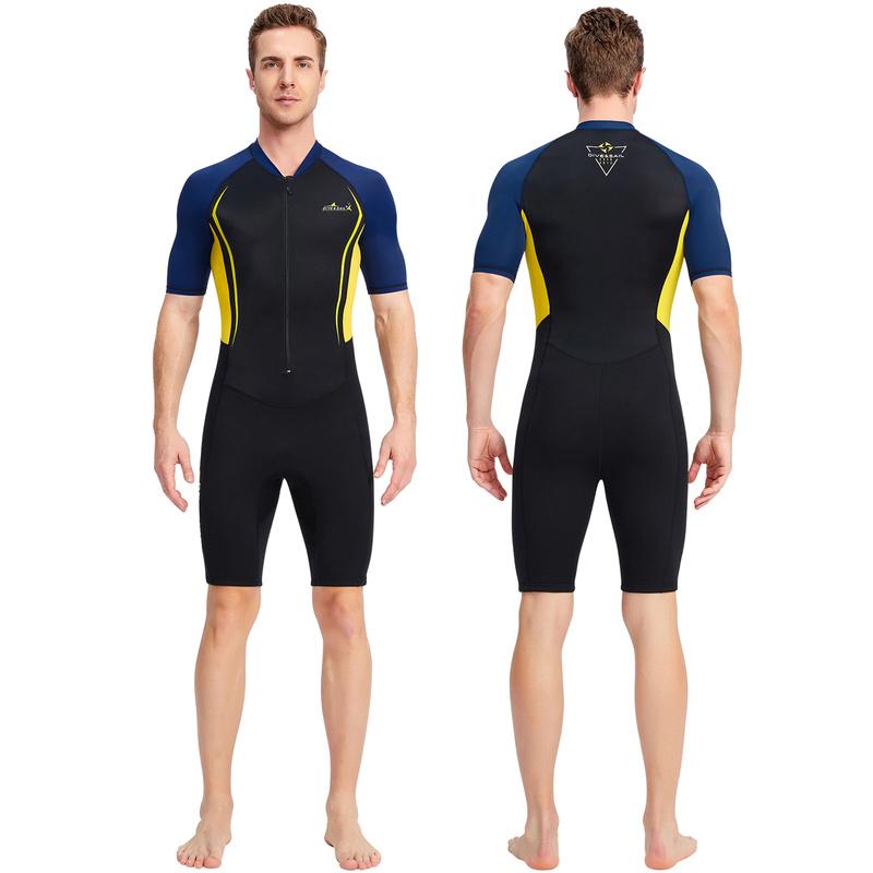 1,5 MM Neopren Neoprenanzug Männer Frauen Kurzarm Trunk Einteiler Nass Anzüge für Schwimmen Overall Surfen Rash Guards