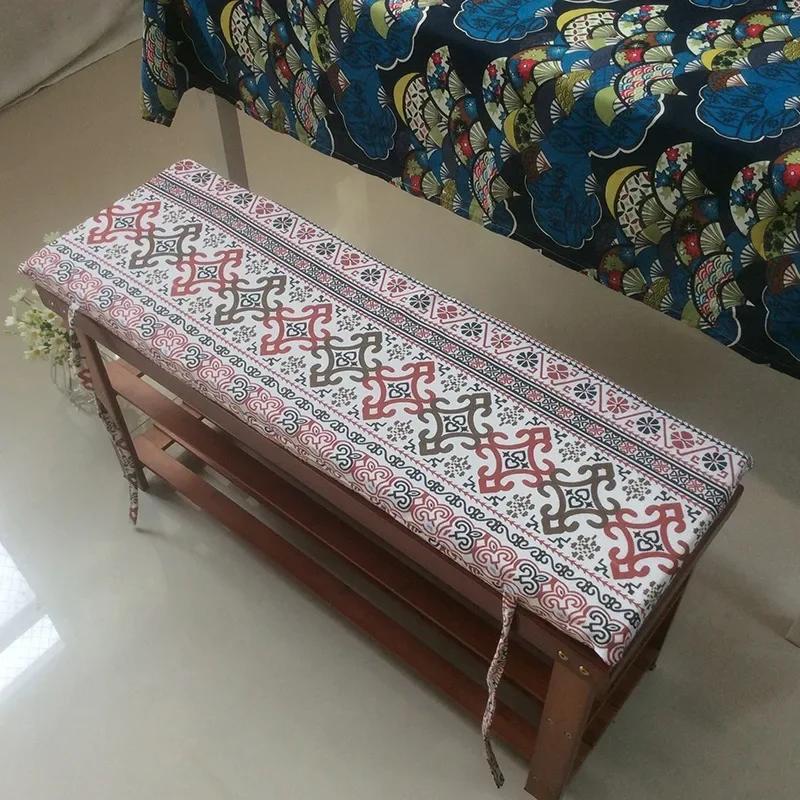 

Подушка для длинной скамьи Bohemia, мягкая подушка для табурета, утолщенный деревянный коврик для дивана, садовые скамейки, длинная мягкая деревянная подушка для скамьи 87x28cm