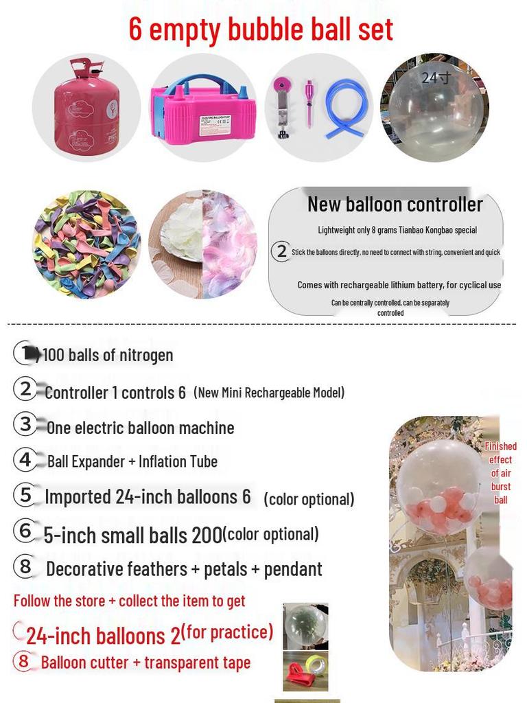 Outdoor Wedding Sky Explosion Balloons Set: Helium Balloons with Complete Assembly Tools for Hotels and Bridal Events