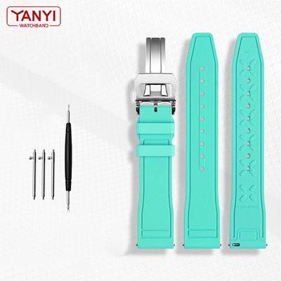 FKM Fluororubber Watchband for Iwc Watch Strap IW388108 IW378001 IW388114 IW327010 Waterproof Rubber Watch Band 20mm 21mm 22mm