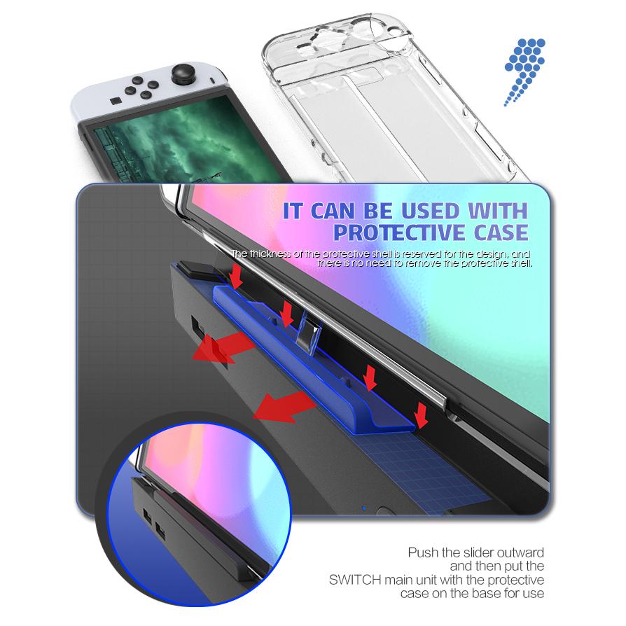 TOPWOLF HS-SW335 Pro Nintendo Switch/Switch OLED HD Video Projekční základna s RJ45 Ethernet portem